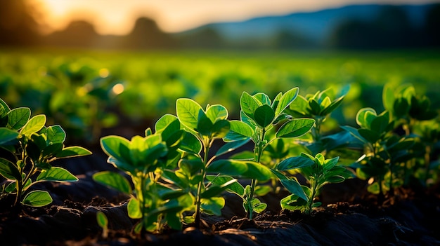 organic soybean plantation healthy food