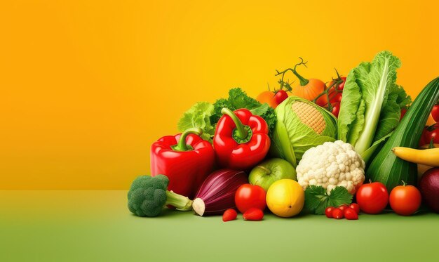 Organic vegetable advertising background vegetarian food for healthy nutrition generative ai