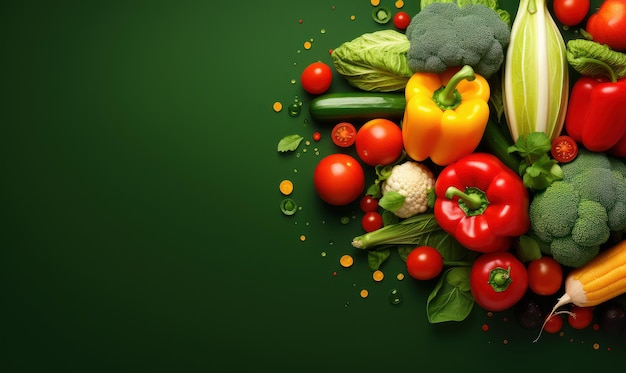 Organic Vegetable Advertising Background Vegetarian Food for Healthy Nutrition Generative Ai