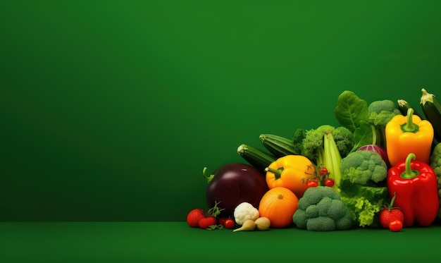 Organic vegetable advertising background vegetarian food for healthy nutrition generative ai