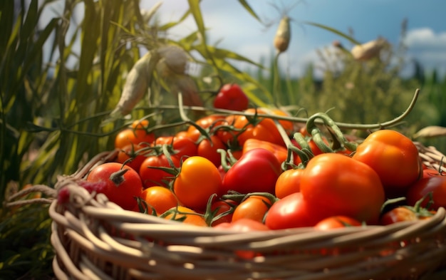 Organic vegetables on farm