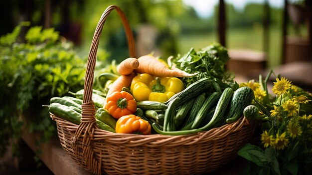 Organic vegetables in a farmers market