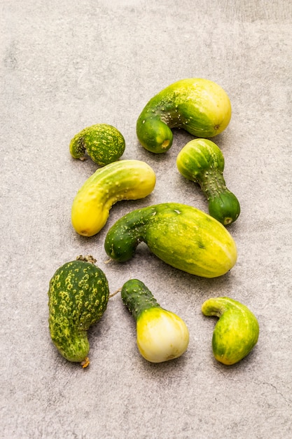 Photo organic vegetables. fresh cucumber