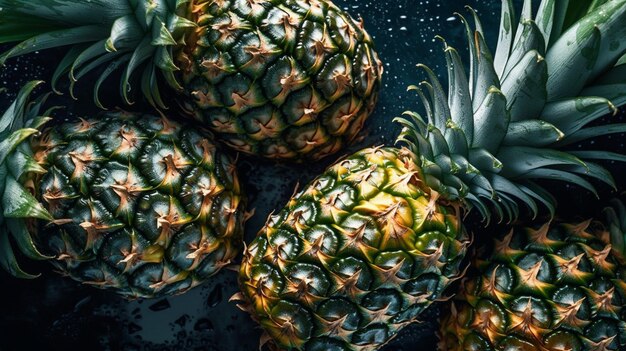 Organic Vegetarian Pineapple Fruit Vegan Harvest Healthy Food Digital Generated Photo Illustration