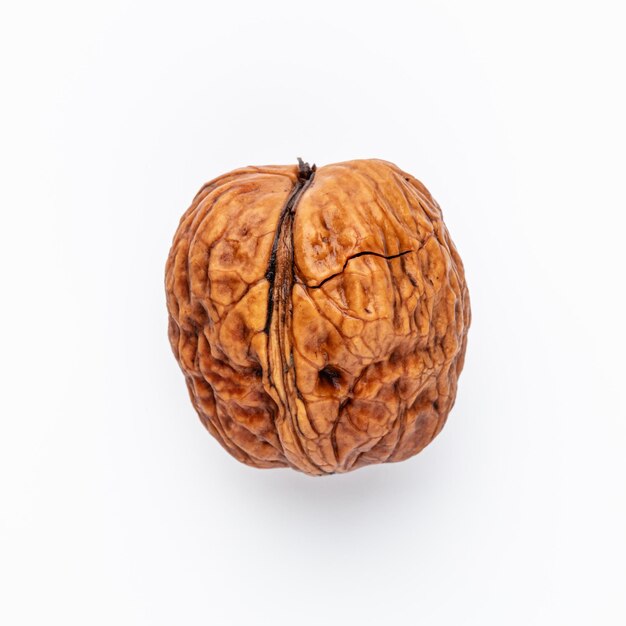 Organic walnuts isolated on white background