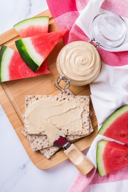 Organic watermelon seed butter spread rich in antioxidants