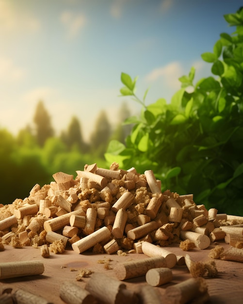 Organic wood pellets biomass energy