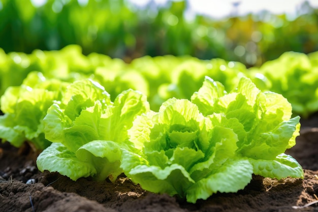 Organische groenten salade groeiende tuin hydroponische boerderij.