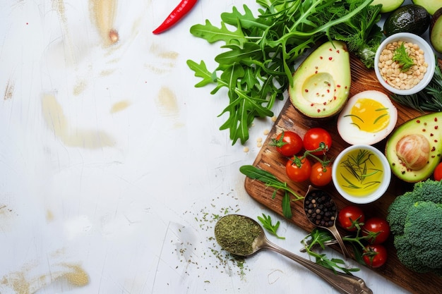 Organische voedselingrediënten voor een koolhydraatarm keto-dieet