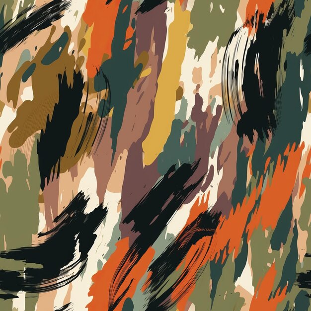 Organize of hypothetical paint brush strokes highlighting staggering wrapped up brushstroke painted stains stripes and smears Seamless pattern AI Generated