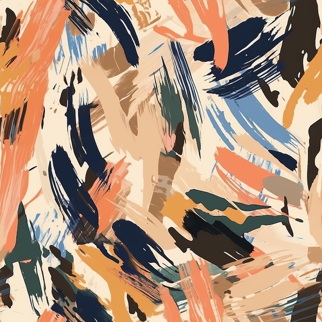 Organize of theoretical paint brush strokes highlighting disorienting wrapped up brushstroke painted stains stripes and smears Seamless pattern AI Generated