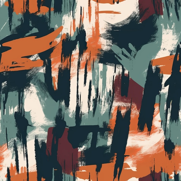 Organize of theoretical paint brush strokes highlighting stunning wrapped up brushstroke painted stains stripes and smears Seamless pattern AI Generated