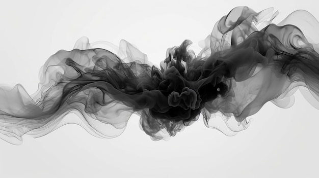회색 크리에이티브 리소스 AI 생성된 정사각형 차트에서 흐릿하고 흰색 잉크를 흘리며 구성
