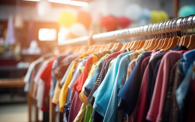 Organized hanging clothes on a sleek rack