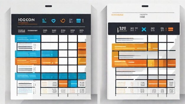 Photo organized timetables and schedules