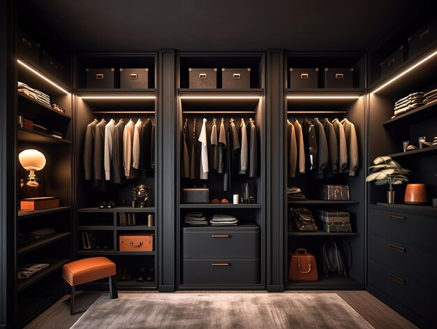 an organized wardrobe at home