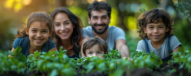 Foto organizzare una giornata di servizio alla comunità in cui le famiglie fanno la carta da parati