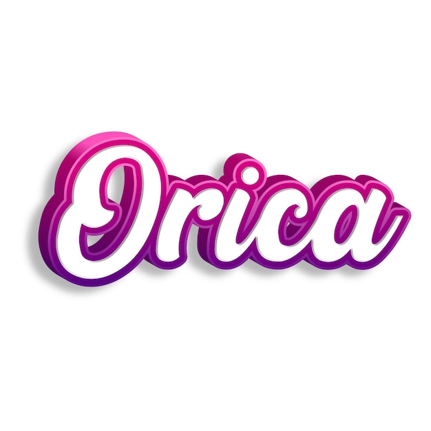 Photo orica typography 3d design yellow pink white background photo jpg