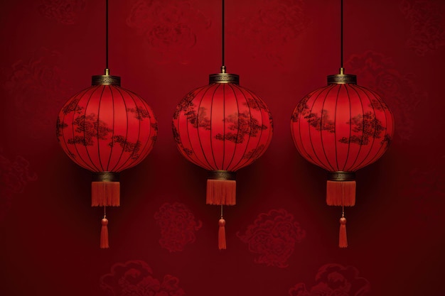 Восточный фонарь празднует новый китайский фон карты красный китайский традиционный фестиваль