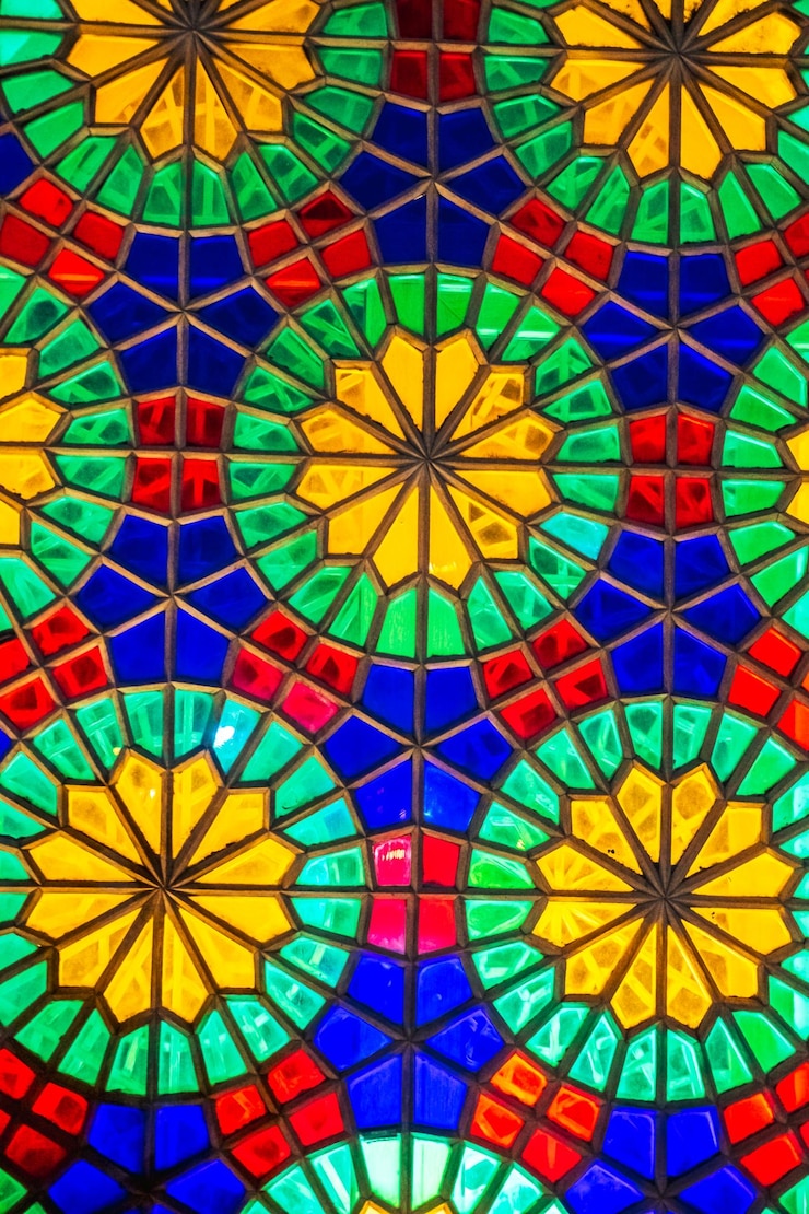 Photo oriental pattern set of network