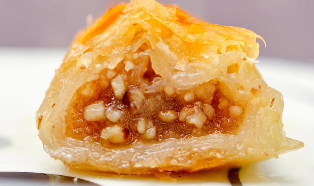 oriental turkish sweet rolled baklava image of a