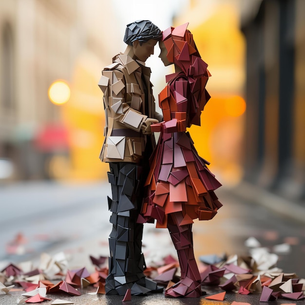 Origami Couple in the City