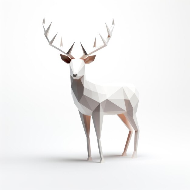 Origami Deer isolated on white background