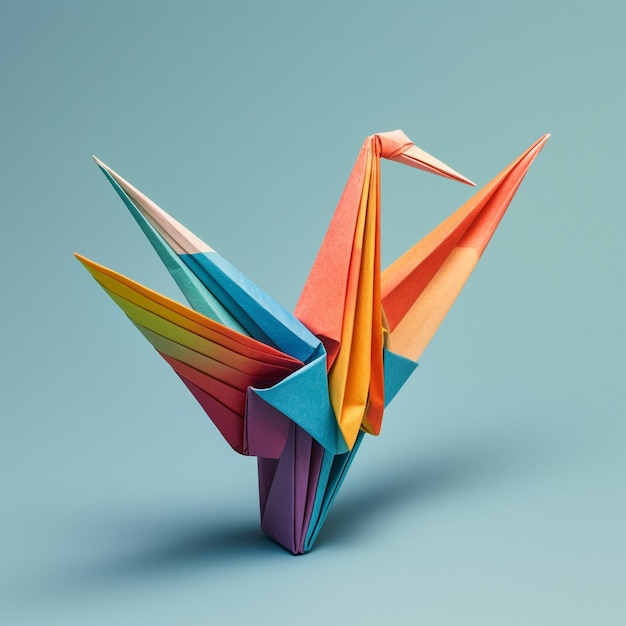 Origami design colorful shape