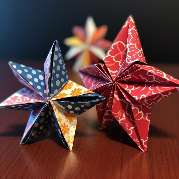 Origami design colorful shape