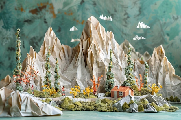 Foto origami dolomiten alpenpieken