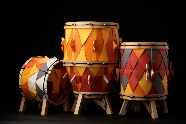 origami drums from paper