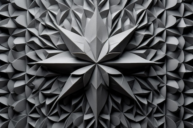 Origami geometric patterns on a monochrome surface created with generative ai