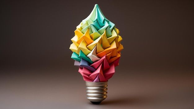 Foto origami-gloeilamp