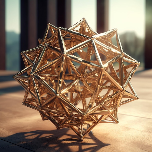 Photo origami great a stellated dodecahedron generative ai