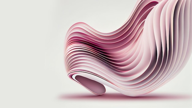 Origami Paper Abstract Wave On Gray Background 3D Render