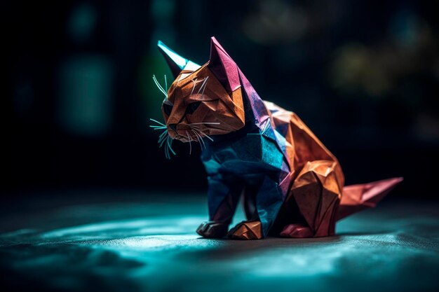 Origami paper cat Generative AI