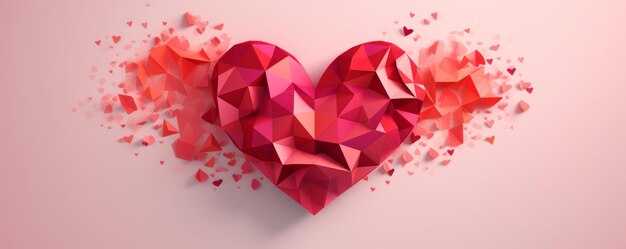 Origami paper heart valentines day AI generative