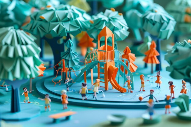 Foto origami paper town outdoor recess leuke essentie