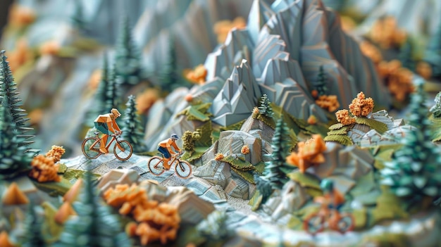 Origami Paper Town Summer Mountain Adventure Essence