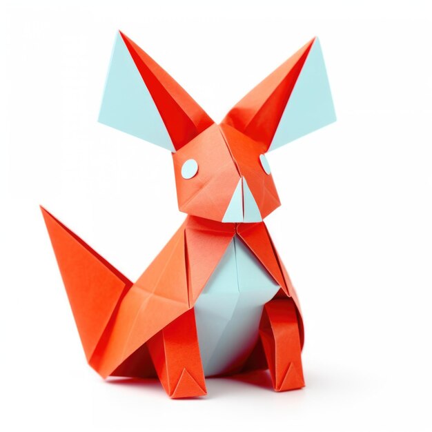 Кролик Оригами изолирован на белом фоне