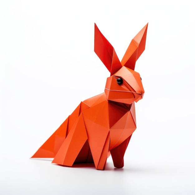 Origami Rabbit isolated on white background