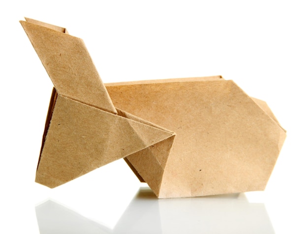 Foto coniglio origami isolato su bianco