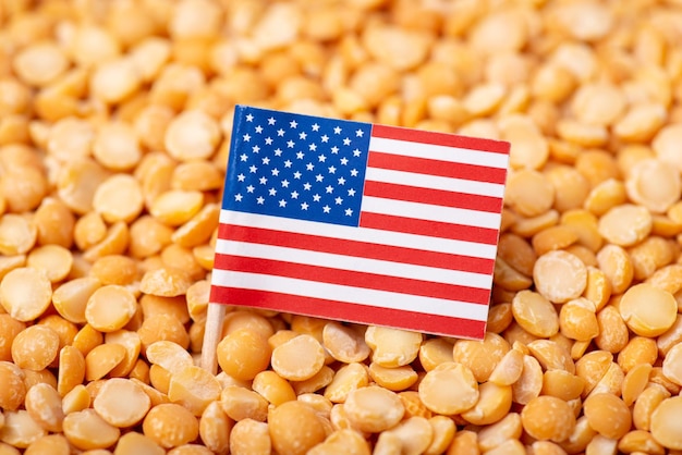 Origin of pea production harvest in the USA