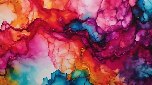 Original alcohol ink painting abstract colorful background wallpaper modern art