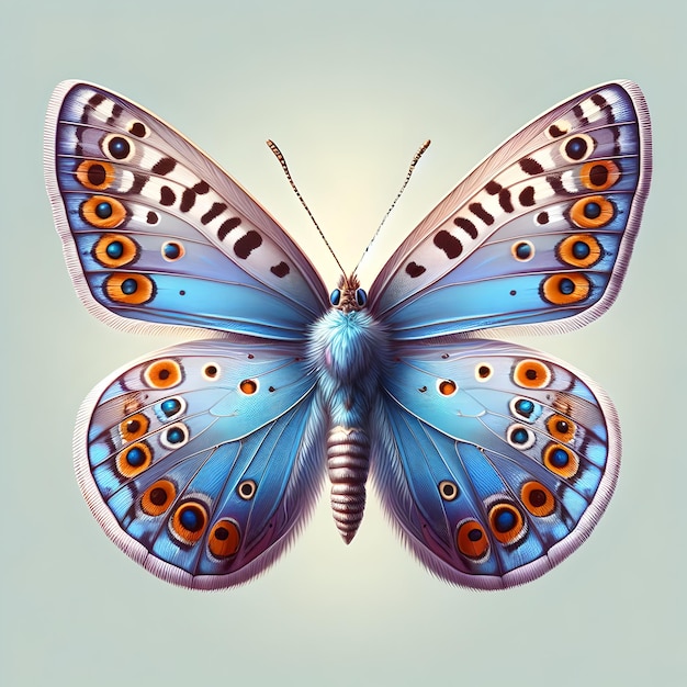 Original Butterfly With Flat Color Background