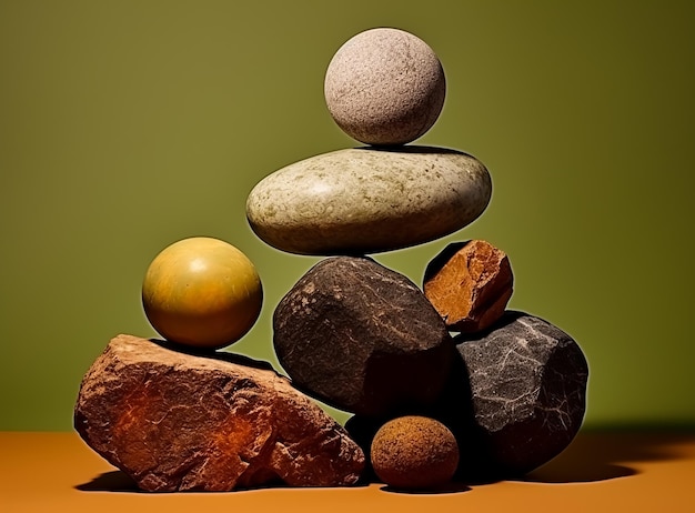 Photo original colorful stones in balance position background