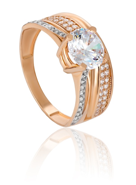 Original female ring of gold. A precious gift for a woman.