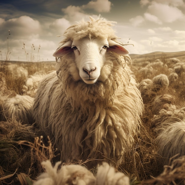 original photo of a very detailed sheep