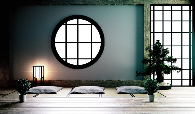 original room japanese design. 3D rendering