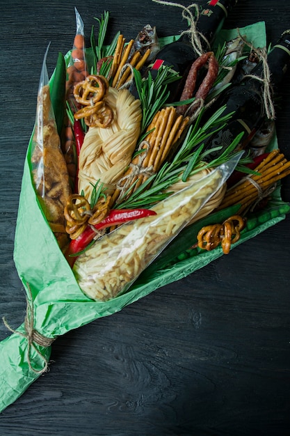 Origineel eetbaar geschenk in de vorm van een boeket